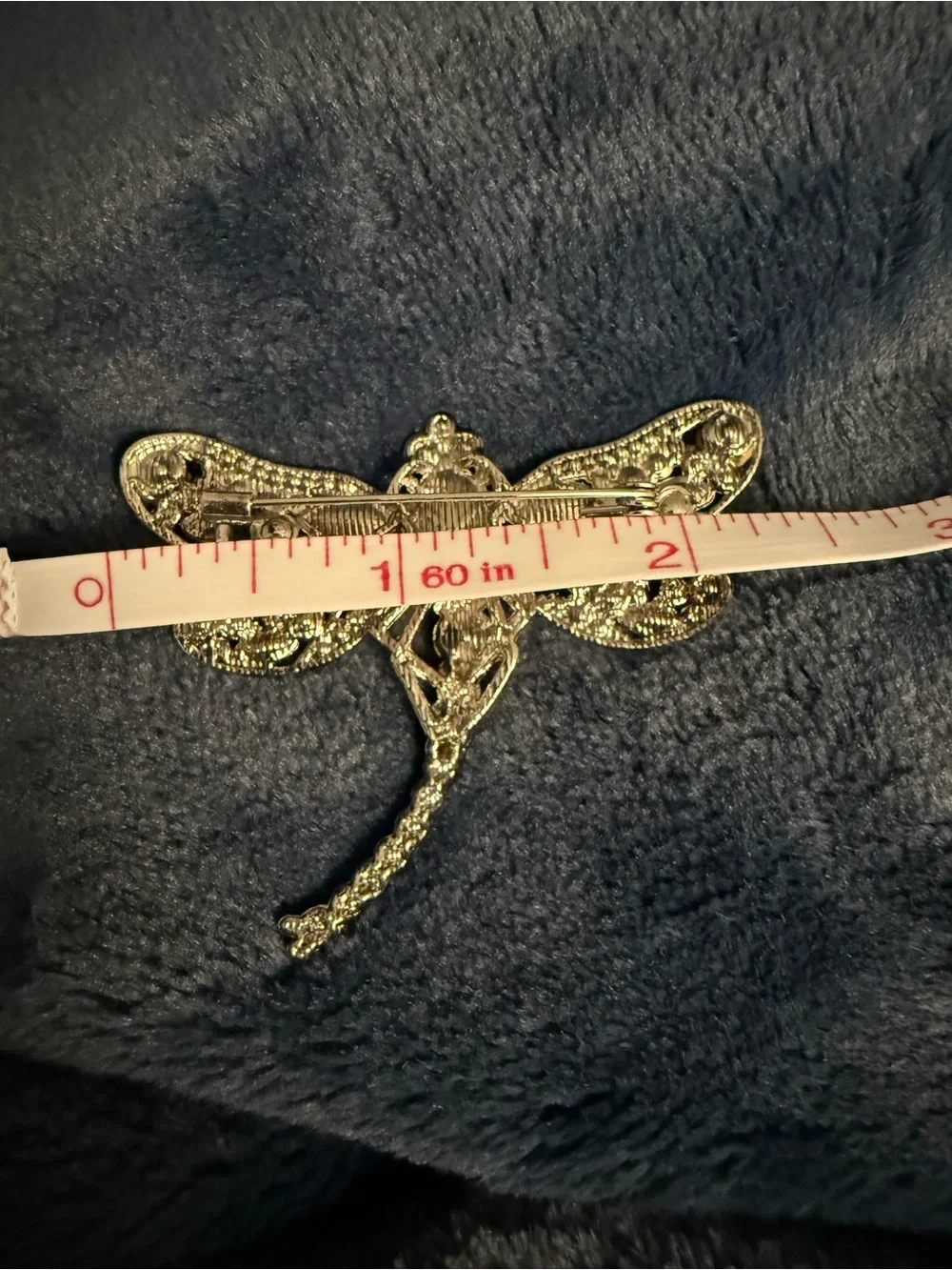 Brooch Elegant Emerald Gold Dragonfly Crystal Accent #12